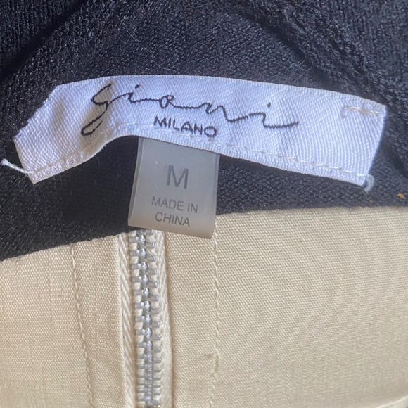 Gioni Milano Knit Crew Neck Sheer Lace Long Sleeve Pullover Sweater - Picture 6 of 6